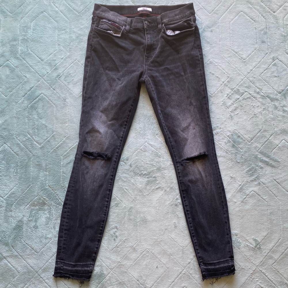 Tommy Hilfiger Distressed Washed-Black Jeans